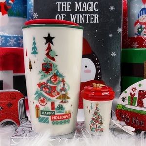 Disney Starbucks Mug Tumbler Happy Holidays Hot Beverage Cup & Ornament‎